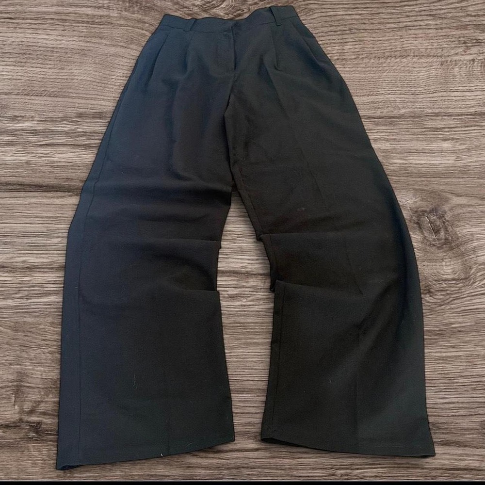 26x30 Black Balloon Style Pleated Baggy Dress Pants Y2K Grunge 2000s